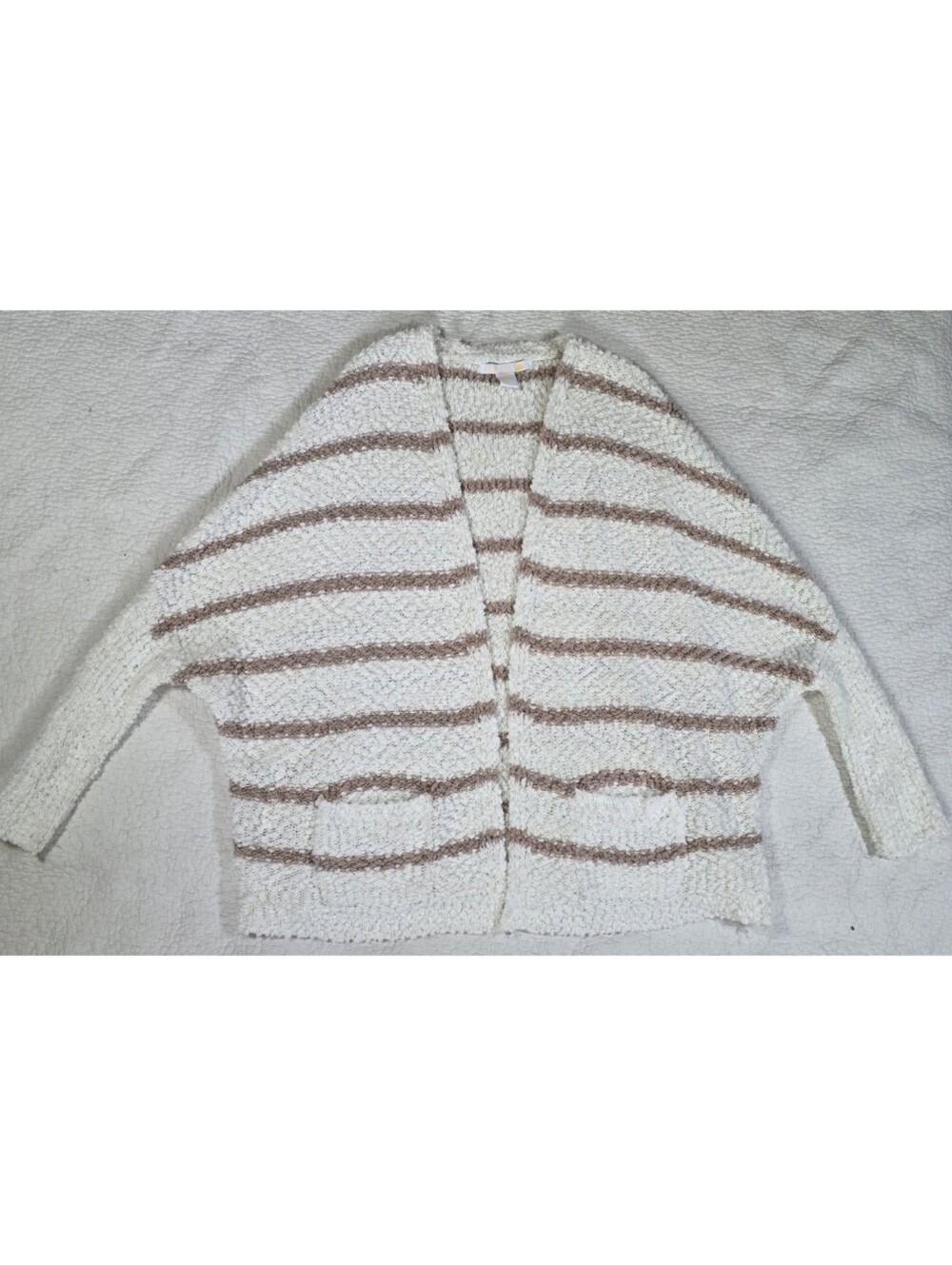 C&C California Open Front Striped Soft Knit Cardigan